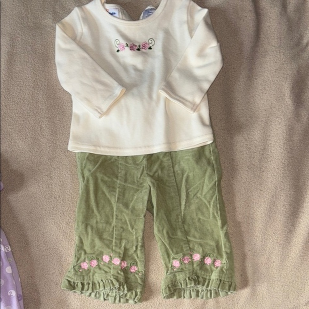 Baby Girl's Floral Embroidered Outfit